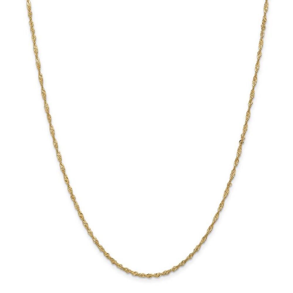 1.7mm, 14k Yellow Gold, Singapore Chain Necklace, 18 Inch - Picture 3 of 8